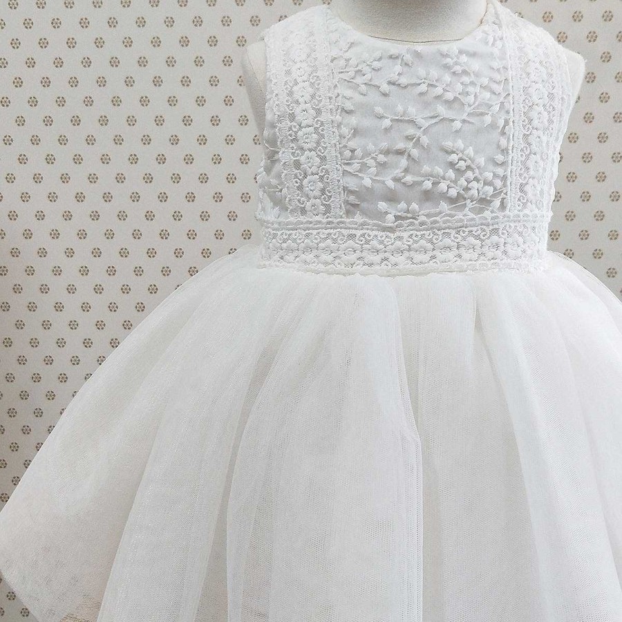 BÉBÉ Embroidered Sleeveless Organza Dress