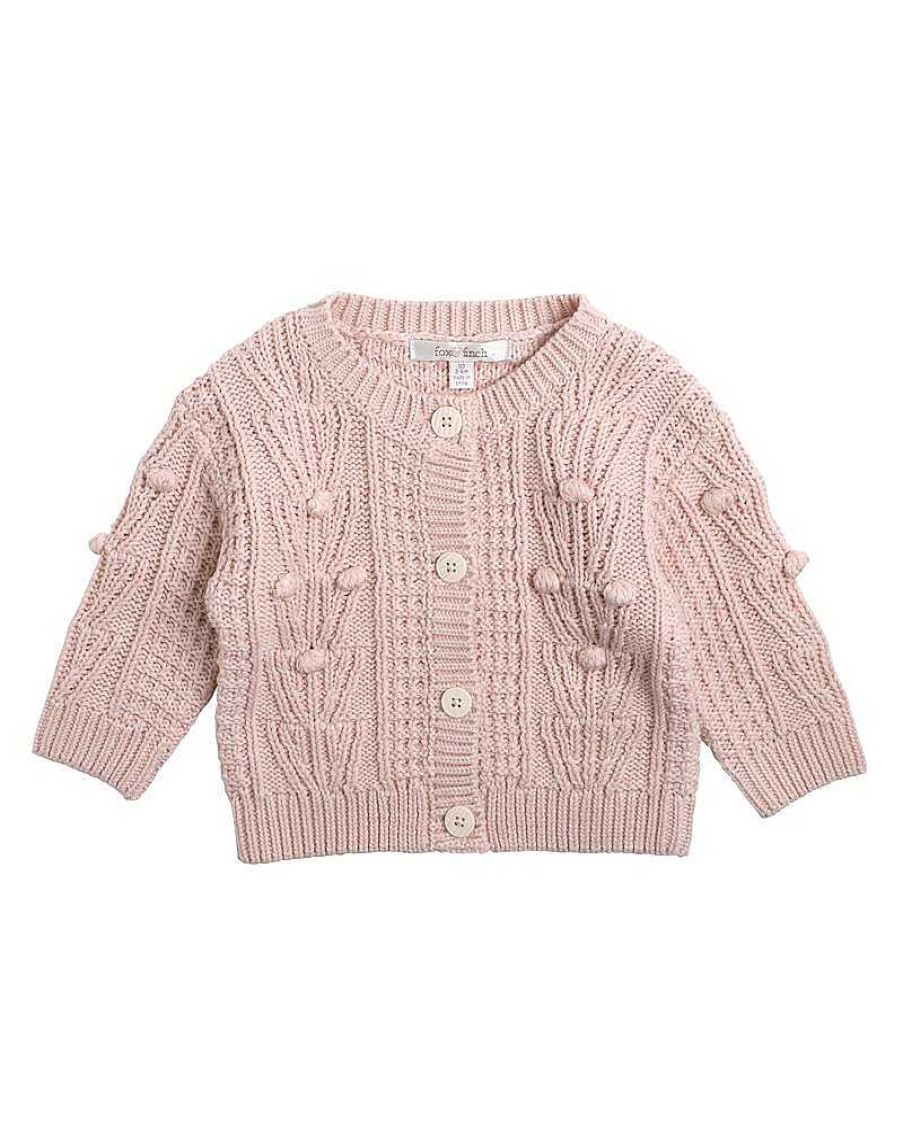 FOX & FINCH Pom Pom Knitted Cardigan