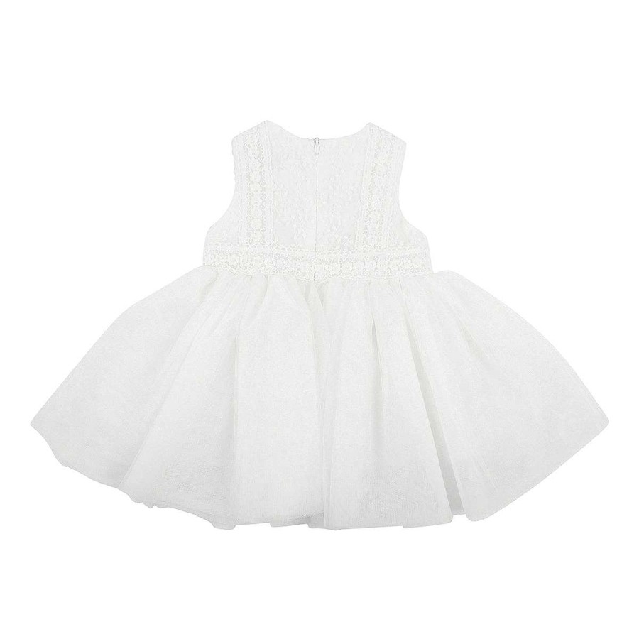 BÉBÉ Embroidered Sleeveless Organza Dress