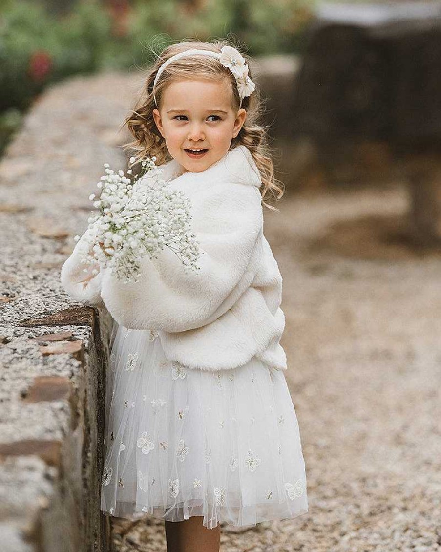 BÉBÉ Faux Fur Petal Jacket 3-7Yrs