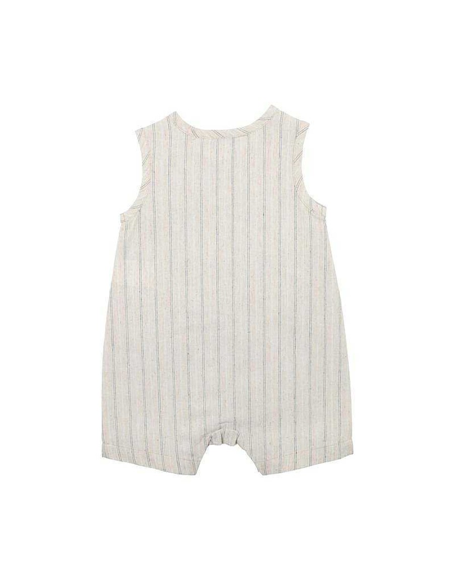 BEBE Milo Linen Stripe Romper