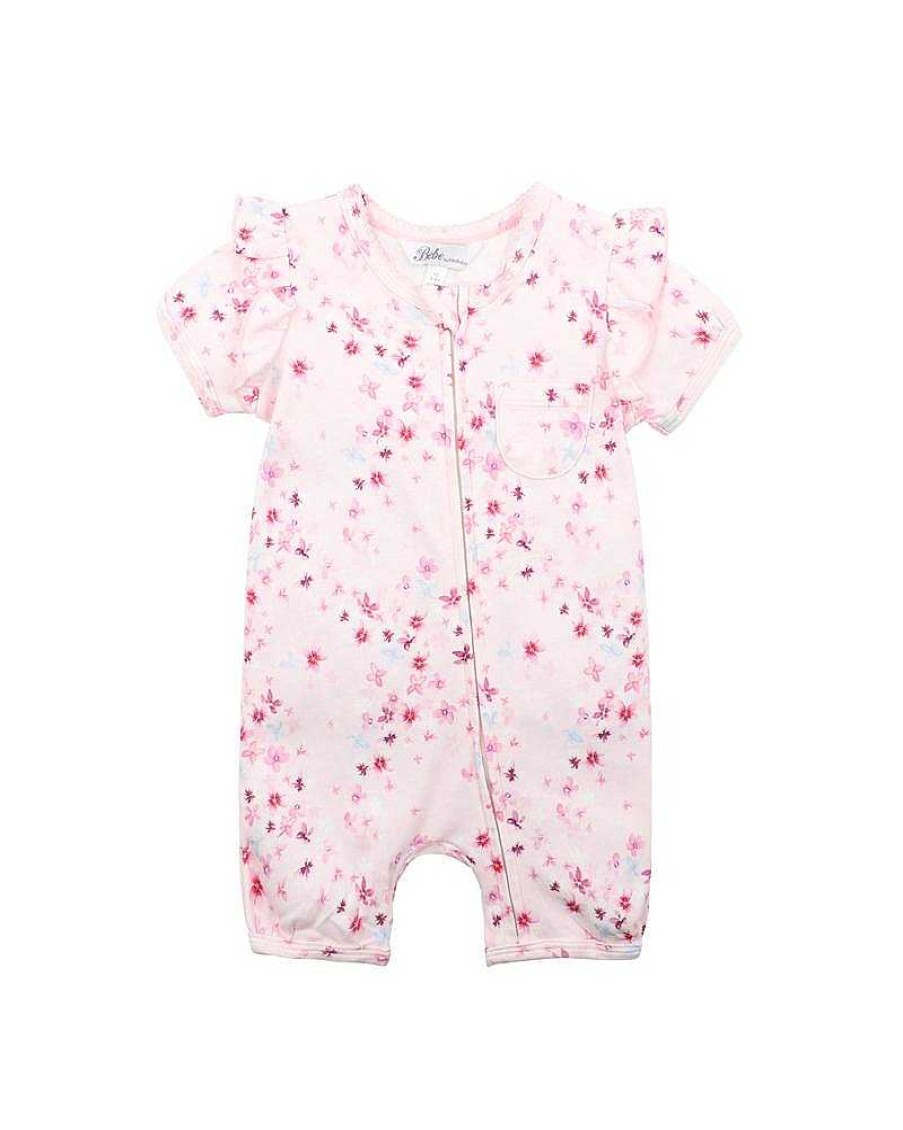 BEBE Sadie Ditsy Ss Zip Romper