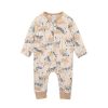 FOX & FINCH Zebra Print Ls Zip Romper