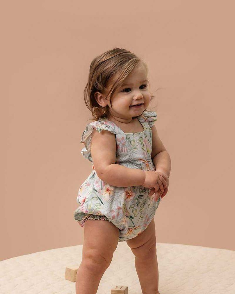 FOX & FINCH Budgie Blue Floral Bodysuit
