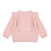 FOX & FINCH Pink Frill Pointelle Cardigan