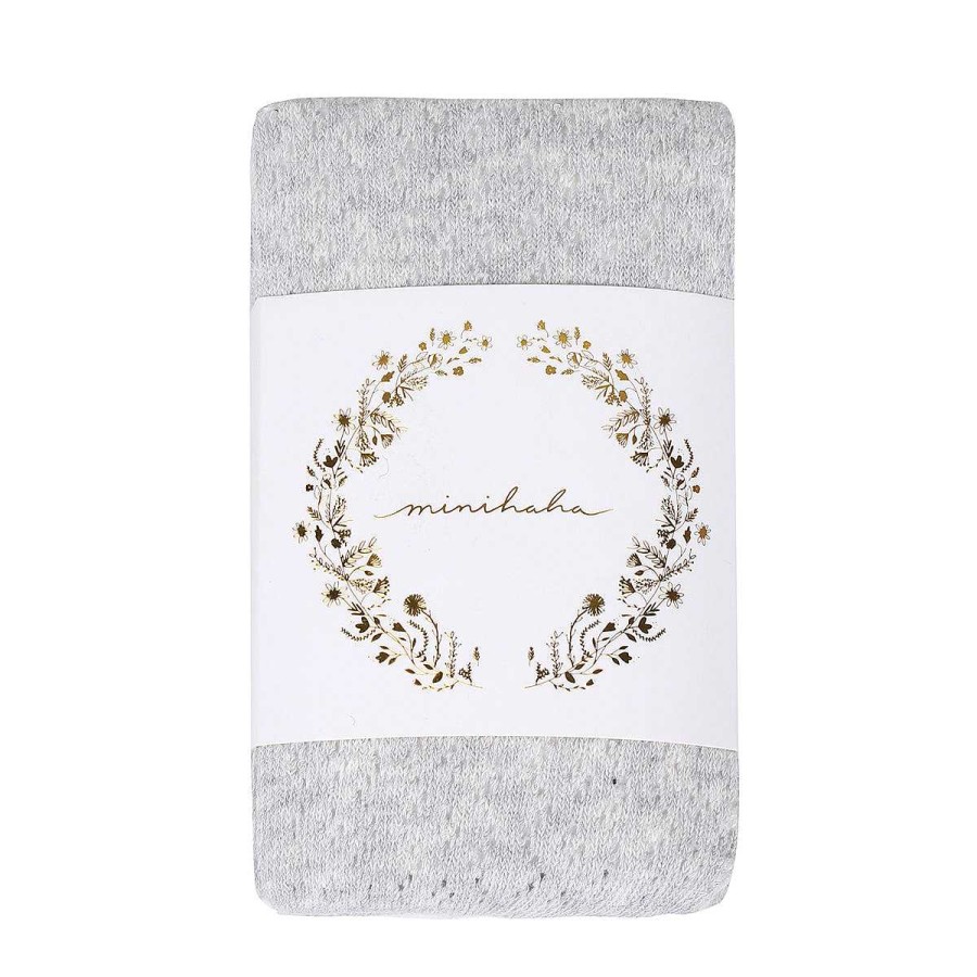 MINIHAHA ACCESSORIES Grey Marl Pointelle Tights
