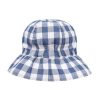 BEBE Hallie Blue Check Sun Hat