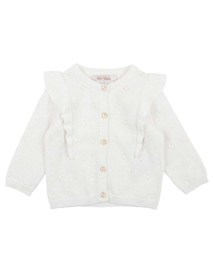 FOX & FINCH Cloud Frill Pointelle Cardigan